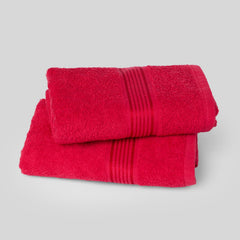 Kopa Quick Dry 100% Cotton Soft Terry Hand Towel 380 Gsm | Quick Dry 100% Cotton Super Absorbent, Lightweight (D'Ross) Hand Towel (Red)- Pack Of 2