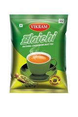 Vikram Elaichi CTC Tea Leaf - Pack Of 4 X 250gm, 8.8 Ounce Each | Enriched With 100% Natural Ground Cardamom - Refreshing & Aroma Chai Patti | No Added Essence, Caffeine Free