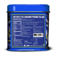 Blue Tea Butterfly Pea Flower Herbal Tea - 15 Pyramid Tea Bags | Supports Overall Health & Well Being - Caffeine Free, Non-GMO, Antioxidant-Rich