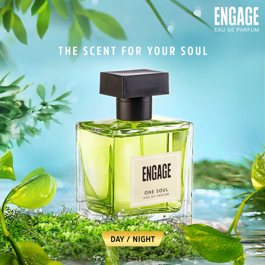 Engage One Soul Eau De Parfum 100ml 3.4 Fl.oz. For Unisex & Long Lasting Pefume , Citrus &  Spicy Fragrance , Free Tester With Pack