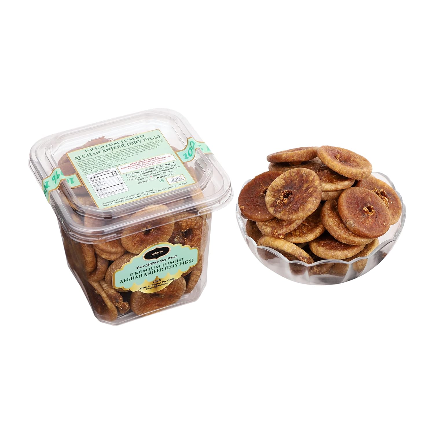 Premium Jumbo Afghan Amjeer (Dried Figs) By Aafarin 1kg, | Vacuumed Pack Afghani Anjeer, Medium Size Anjeer Pack | 35.2 Ounce