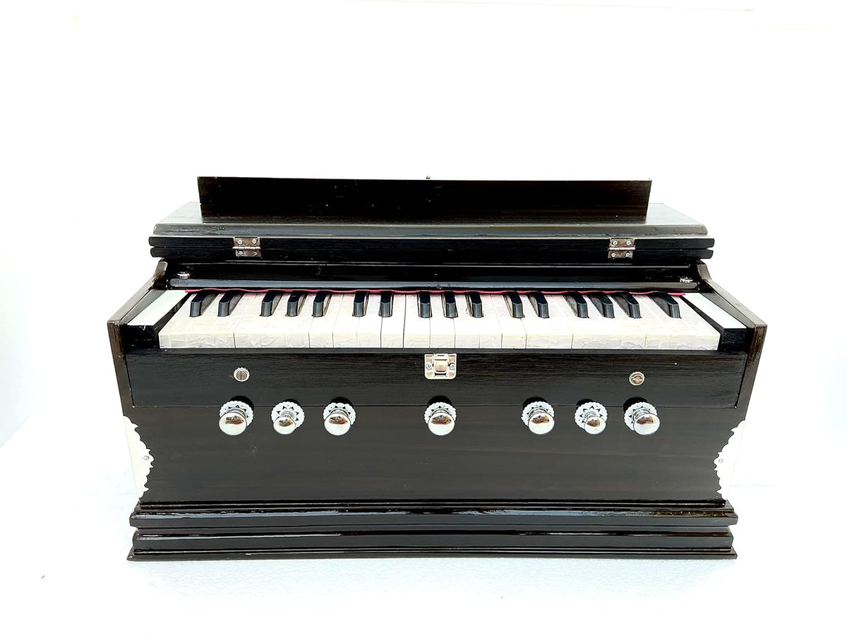 Harmonium With Cover 3 1/4 Octave, Double Bellow, 39 Keys, 7 Stopper, 2 Reeds (Bass- Male) | Black Color