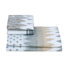 Printed Double Bedsheet With 2 Pillow Covers - 96 X 89 Inches, Grey & Cream | Ideal For Daily Use, Bedroom Decor & Gifting | Resistant All-Season Bedsheet