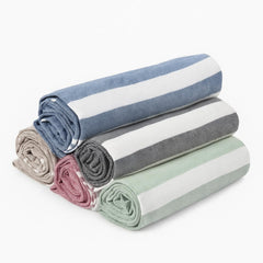 VäRde Premium Handloom Bath Towels 180 Gsm | Towel For Men & Women | Striped & Solid Pattern (Blue, Black, Beige, Pink & Grey, Set Of 5)