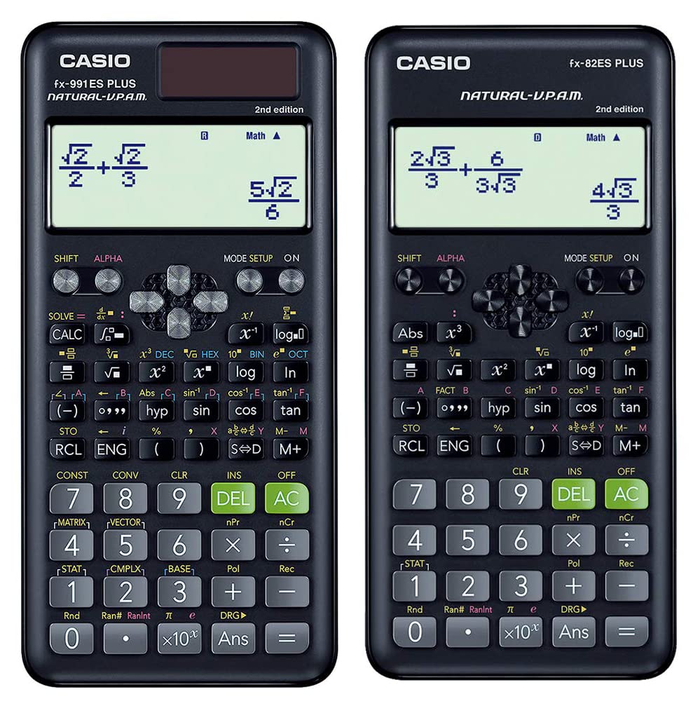 Casio FX-991ES Plus-2nd Edition Scientific Calculator & Casio FX-82ES Plus 2nd Edition - Scientific Calculator |3-years Warranty