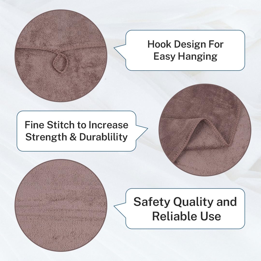 Fezora Microfiber Weft Knitting Bath Towels 400 Gsm | Large Size Bath Towel Soft & Absorbent For Men/Women (Brown)