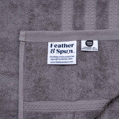 Feather & Spun Bamboo Cotton Bath Towel 600 Gsm | Anti Microbial Fade Resistant Double Needle Stitch Lavender Fragrance Bath Towel (Smoke Grey)