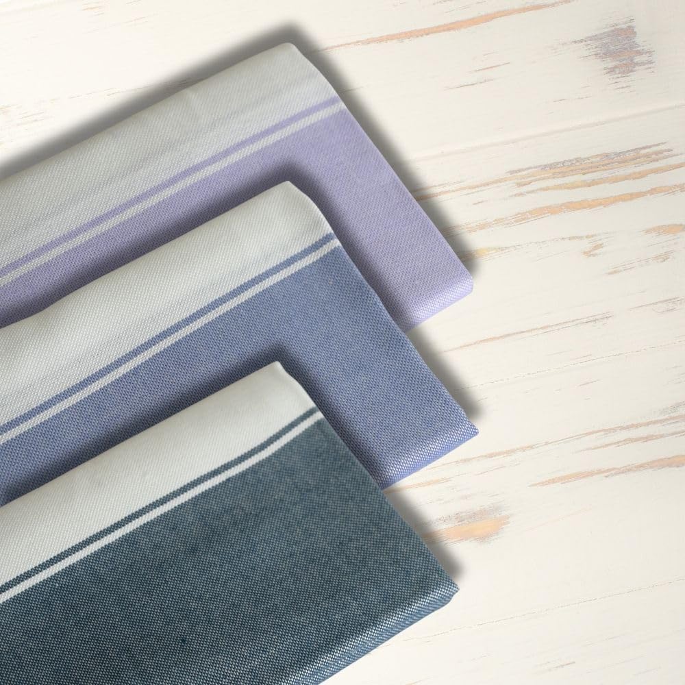 Aero Weav Ultra Lightweight Bamboo Bath Towel 600gsm | Compact, Portable & Less Than Skin-Friendly & Eco-Friendly Travel Towel (Lavender Lily, British Lavender & Denim Blue)- Pack Of 3