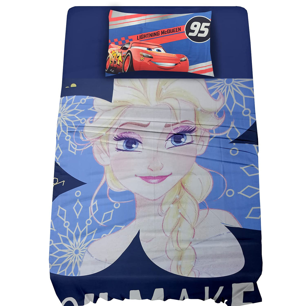100% Cotton Kids Bedsheet For Single Bed With 1 Pillow Cover - 57 X 88 Inches, Navy Blue | Durable & Wrinkle Free - All Season Bedding