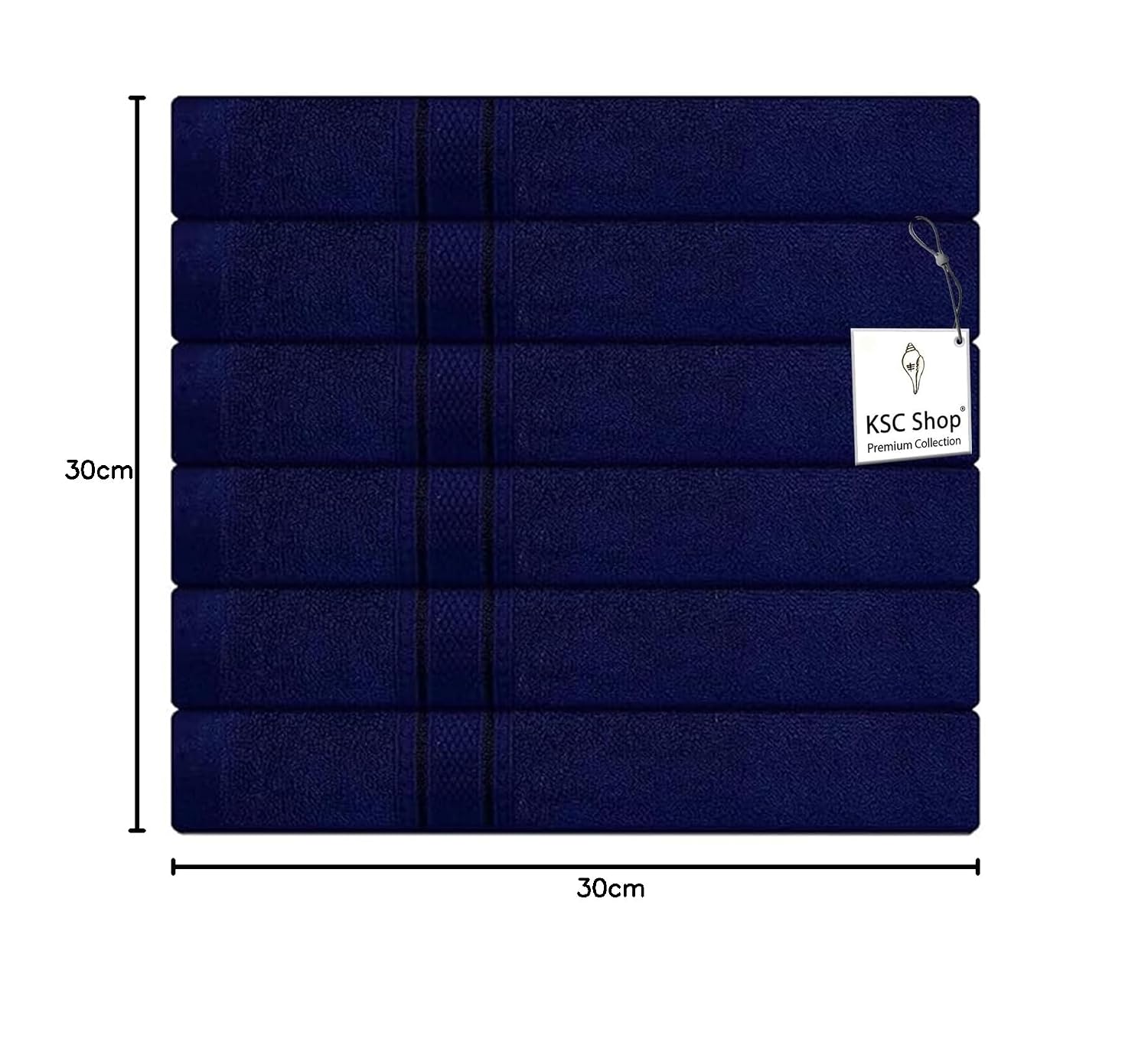 Ksc Shop Premium Luxury Cotton Face Towel 900 Gsm | Ultra Soft Highly Absorbent Face Towel (Navy Blue) - Pack Of 6