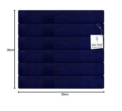 Ksc Shop Premium Luxury Cotton Face Towel 900 Gsm | Ultra Soft Highly Absorbent Face Towel (Navy Blue) - Pack Of 6