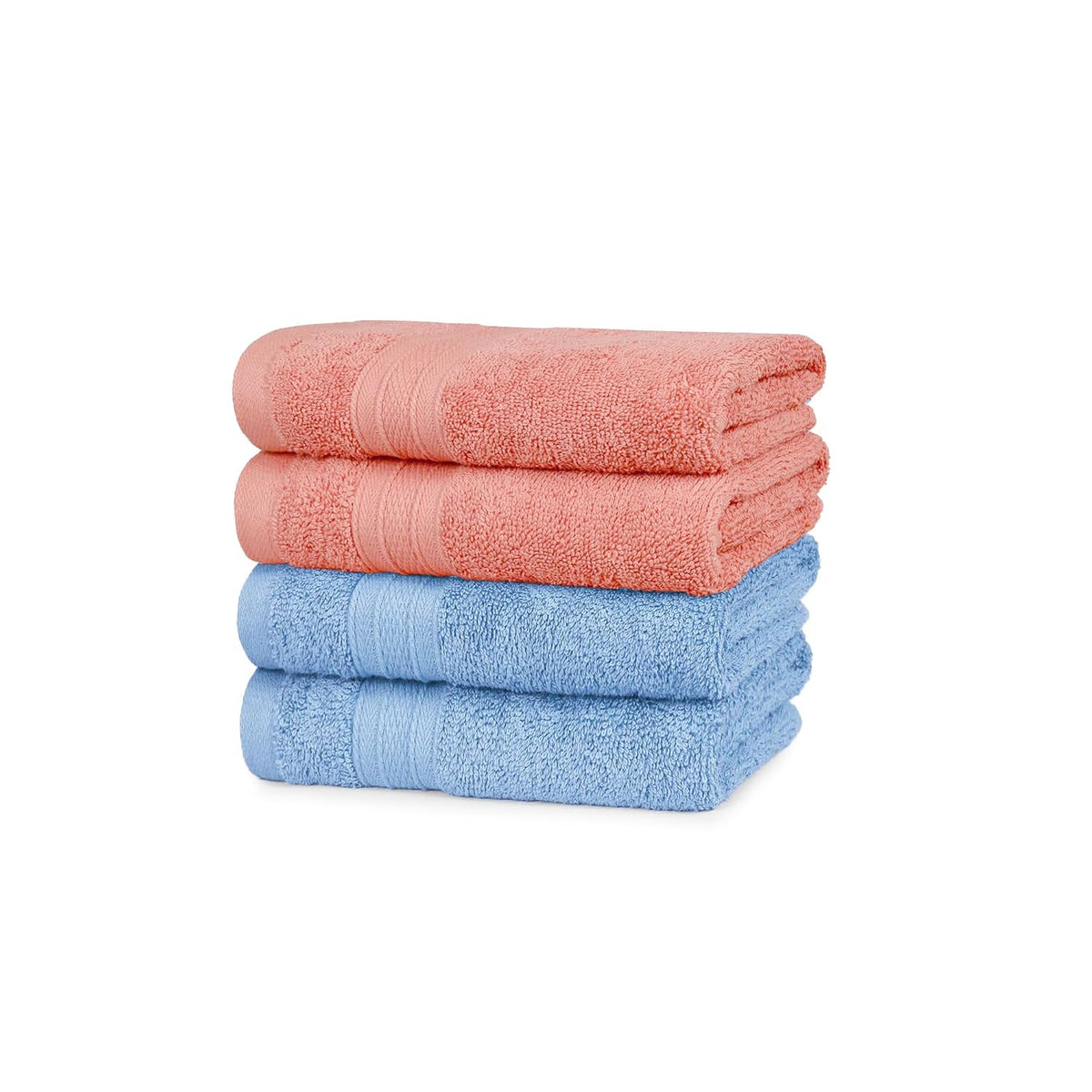 Mytrident Soft Comfort Air Rich 100% Cotton Hand Towel 800 Gsm | Highly Absorbent Towels For Men & Women Hand Towel (Allure & Coral Haze) - 4 Pcs