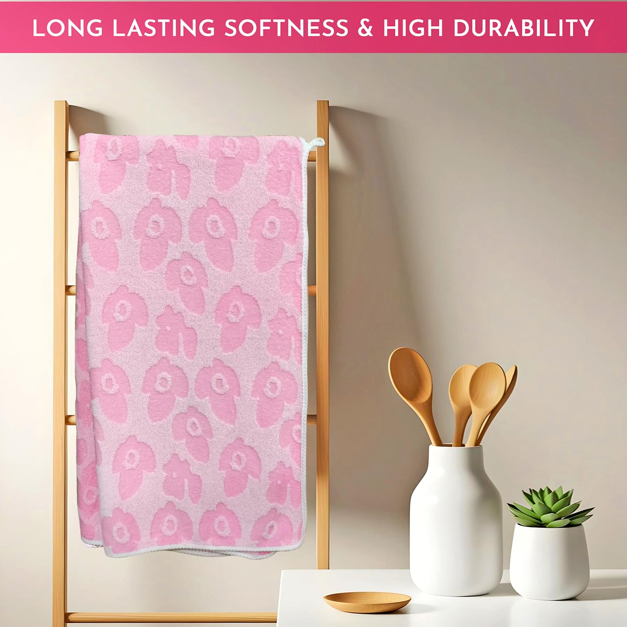 Enrich Homes Bath Towels 550 Gsm | For Women Large Size Absorbent Microfiber Bath Towel 2x Softer Than Cotton Towels (Baby Pink)
