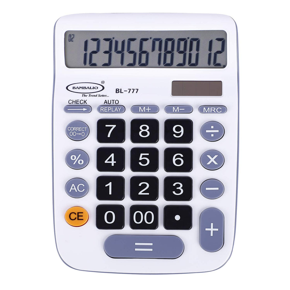 Bambalio BL-777 Electronic Calculator (White) 3 Years Warranty & 3 Years Battery Life | 12 Digits-large LC Display ,112 Steps Check & Correct