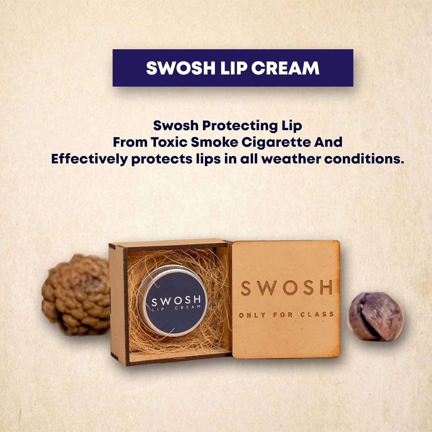 Royal Swag Ayurvedic Herbal Cigarettes 100% Tobacco Free And Nicotine Free Mint Flavour Smoke King Size (20 Stick) With Swosh Lip Cream For Smoker'S Dark Lips For Lightening & Brightening 15 Gram