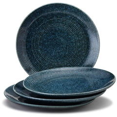 Ceramic Stoneware Serving Large Dinner Plates Set Of 4 - 10.6 Inch, Peacock Green | Scratch Resistant, Microwave Safe & Dishwasher Safe - Handcrafted Dinner Plates