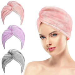 Fezora Hair Towel Wrap Absorbent Towel Hair-Drying Bathrobe Magic Hair Warp Towel Super Quick-Drying Microfiber Bathing Cap For Women (Multicolor)