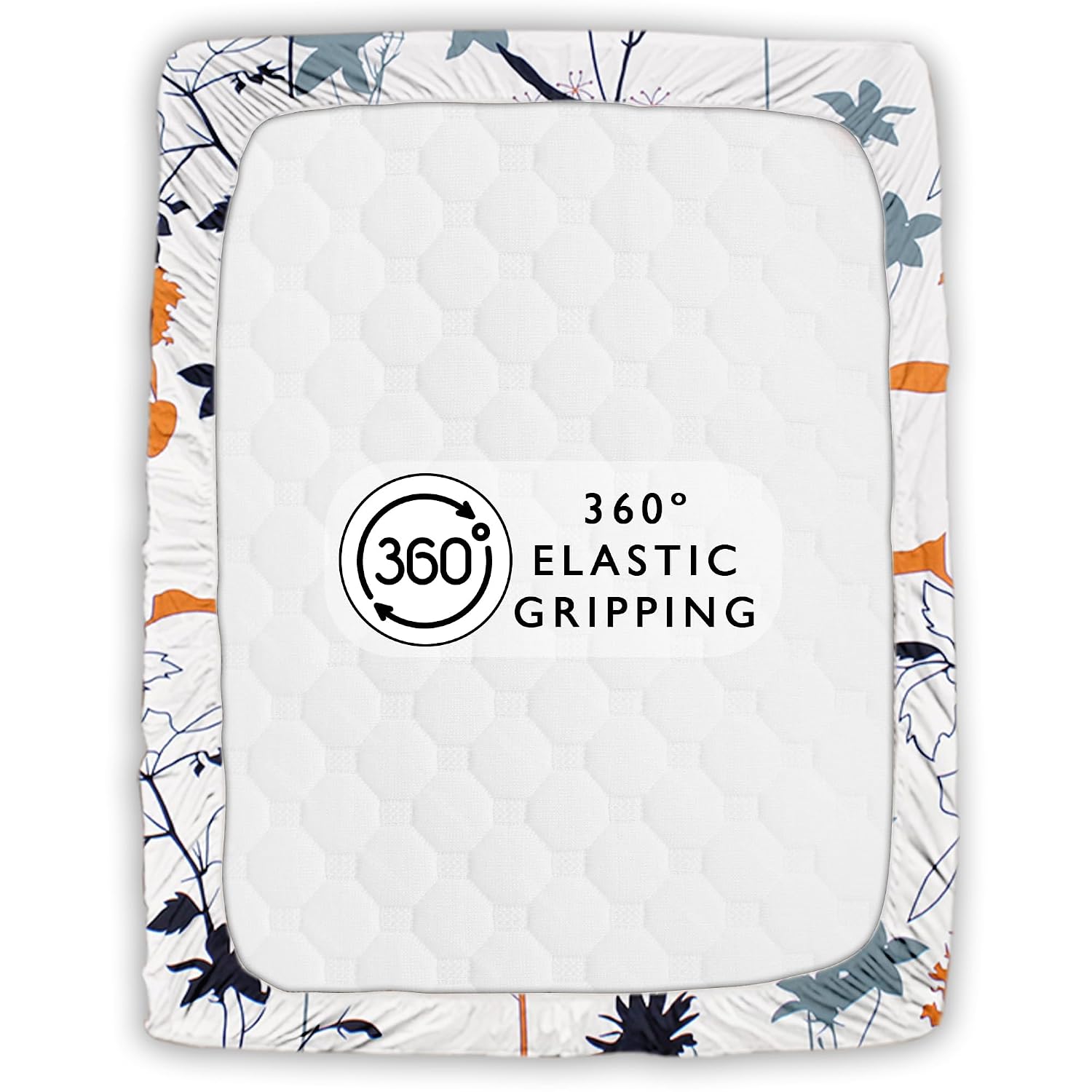 100% Cotton Elastic Fitted Double Size Bedsheet 2 Pillow Cover - 88 X 100 Inches, White | Perfect For Festive Gifting | Durability & Long-Lasting Use