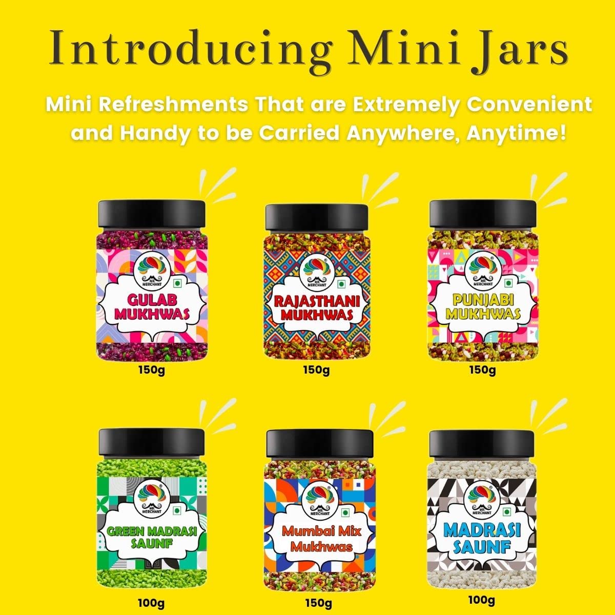 Mr. Merchant Mukhwas Combo Pack (800gm,) 150gm* 4 + 100gm + 100gm (Pack Of 6)