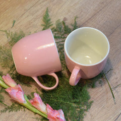 Solid Pink Ceramic Coffee Mug Set Of 6 - 220ml Each | Ceramic Mugs For Coffee, Tea, Milk - Microwave Safe & Dishwasher Safe