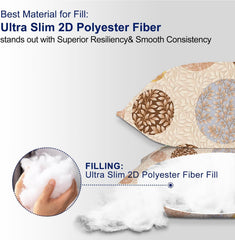 Microfiber Square Pillow Cushion For Sofa & Bed, Multi Circle - 24 X 24 Inch | Fluffy For Comfort & Back Support | Breathable, Premium Cotton Cushion Cover With Zip, Neck Support - Set Of 5