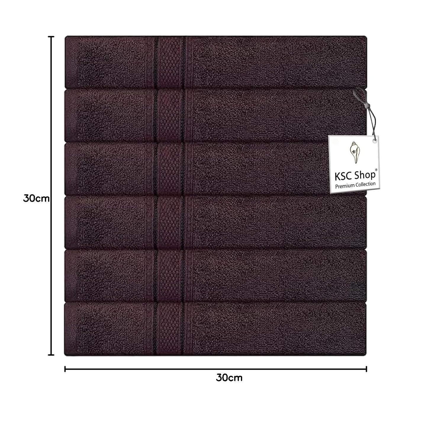 Ksc Shop Premium Luxury Cotton Face Towel 900 Gsm | Ultra Soft Highly Absorbent Face Towel (Dark Chocolate) - Pack Of 6