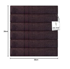 Ksc Shop Premium Luxury Cotton Face Towel 900 Gsm | Ultra Soft Highly Absorbent Face Towel (Dark Chocolate) - Pack Of 6