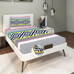 Luxurious Glace Cotton Super Soft Bedsheets Single Bed Size (72 X 48 X 8 Inch) With 1 Pillow Cover | All Around Elastic Fitted Bedsheets, Multicolor