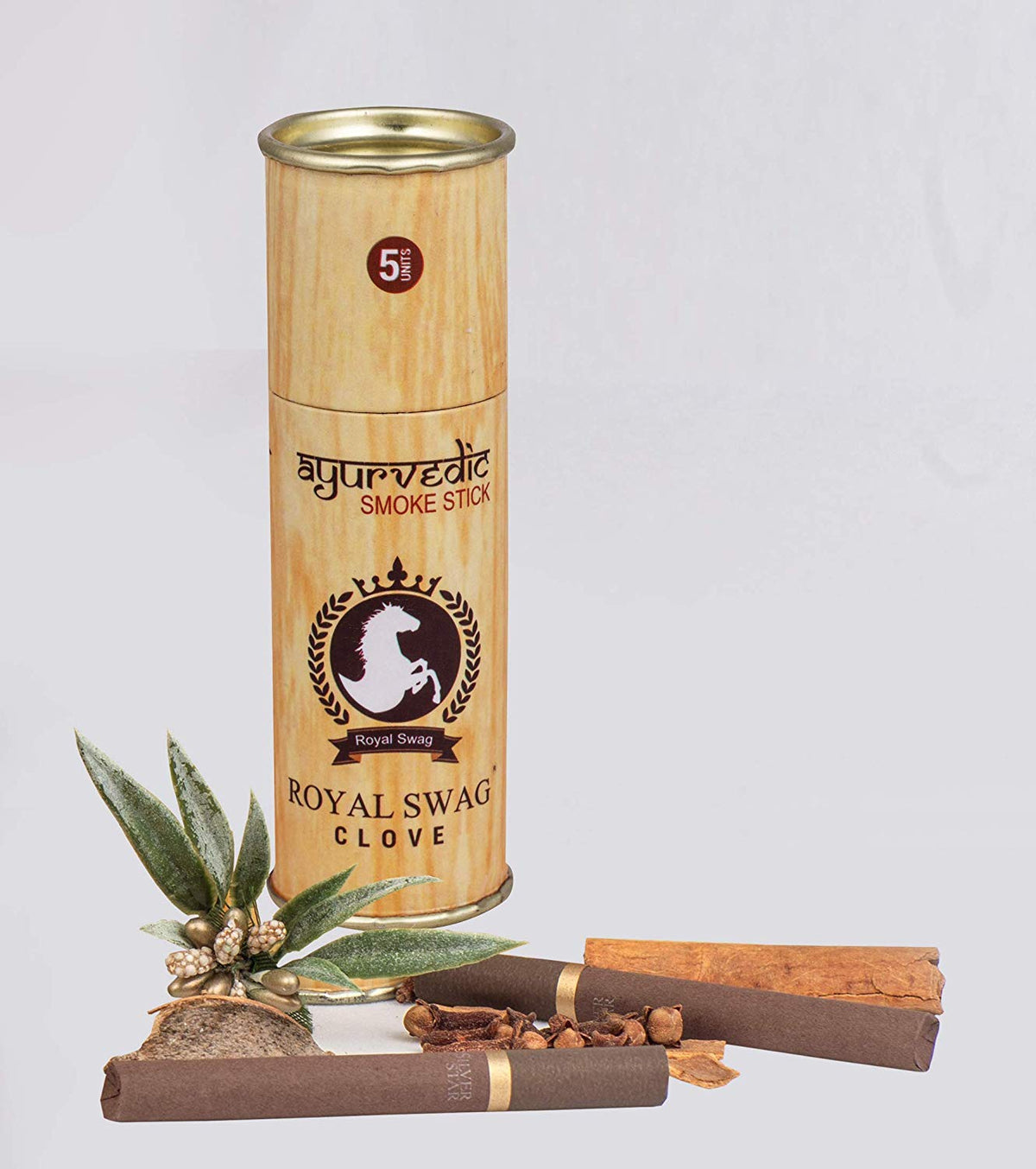 Royal Swag Ayurvedic & Herbal Cigarette, Clove Flavour Smoke Tobacco Free Cigarettes Helps In Quit Smoking - (10 Sticks, 1 Shot)