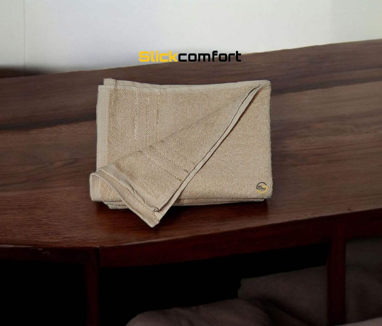 100% Cotton Hand Towel 800 Gsm | Ultra Absorbent & Anti-Bacterial Super Soft Gym & Workout Towels (Beige) - 4 Piece