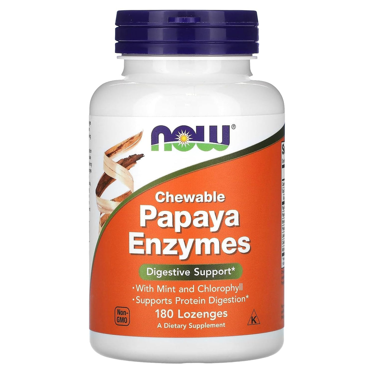 Now Foods, Chewable Papaya Enzymes, Digestive Health Support | 180 Lozenges, 300gm 0.66lbs