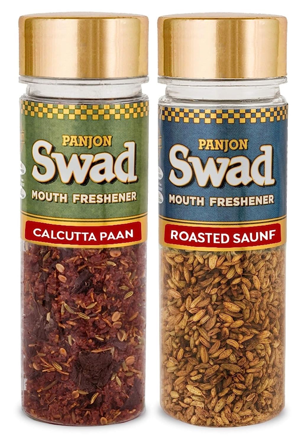 Panjon Swad Calcutta Paan & Roasted Saunf Mouth Fresheners 320gm, (160gm *2 Bottles)