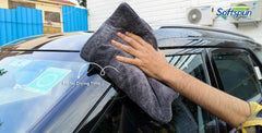 Softspun Microfiber Cloth Towel 400 Gsm | Extra Thick Microfiber Cleaning Cloths Perfect For Bike, Auto, Cars Both Interior & Exterior (Grey)- Pack Of 1