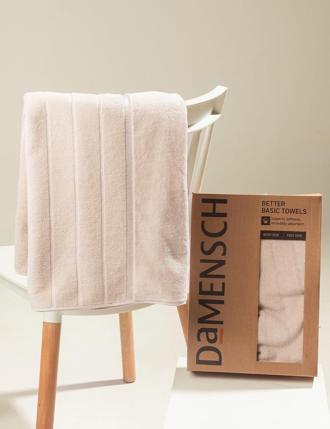 Damensch 100% Cotton Towel 200 Gsm | Super Soft Towels For Bath Large Size, Ultra Absorbent, Quick Dry Towel For Women (Serenen Biege)