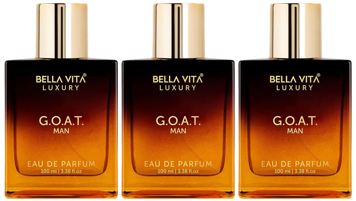 Bella Vita Luxury G.O.A.T Man Eau De Parfum 100ml 3.4 Fl.oz. Each Pack Of 3 Long Lasting | Gift For Husband