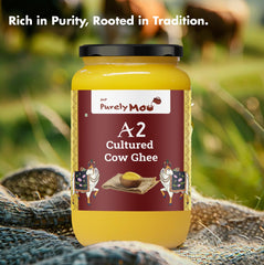 Pure Premium A2 Cultured Gir Cow Ghee By AMP Purely Moo | Natural & Healthy Desi A2 Cow Ghee Good For Calcium | (250ml) 8.4 Ounce | Jar Pack