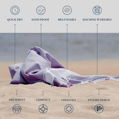 Lane Linen Large Pool Xl Beach Towel 699 Gsm | Pre-Washed No Shrink Quick Dry Oversized Beach Towels, Stylish Beach Towel For Women - Regal Orchid (2 Pack)