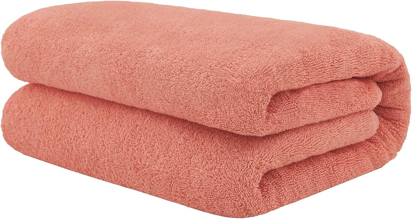 Elstone Home With Device Extra Large Premium Cotton Towel 700 Gsm | Ultra Soft & Super Absorbent Hotel & Spa Quality Towel (Pink)