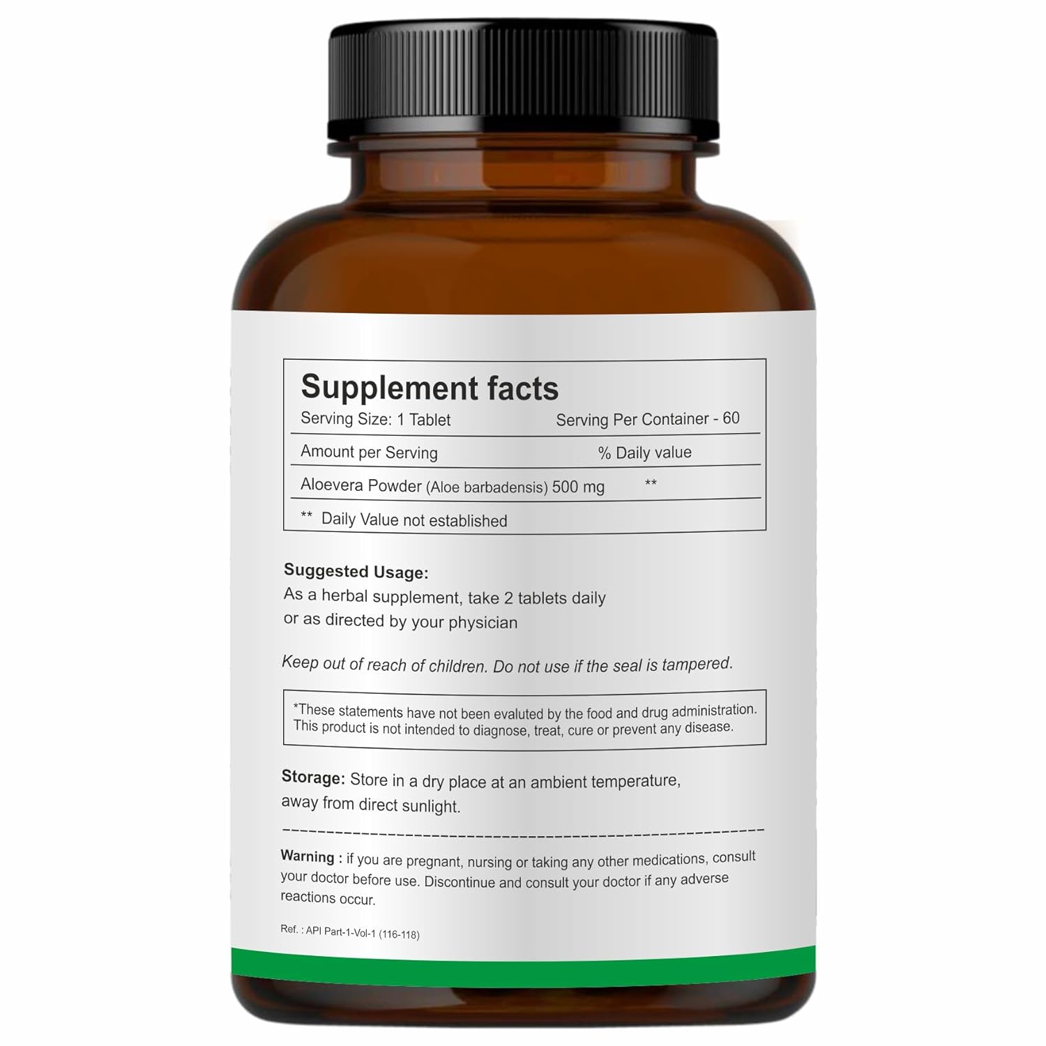 Herb Essential Aloevera Tablet, 500mg, Rejuvenate Skin & Hair, Made With 100% Pure Herb Extracts | 60 Tablets, 100gm 0.2lbs