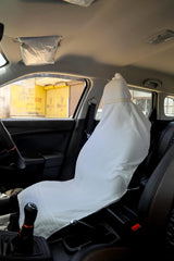 Roman Home Solid Large Luxury All Car Seats & All Office Chair Towel With Tie Knot & Elistick 450 Gsm - (White)