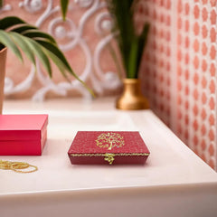 Designer Wedding Fancy Shagun Cash Box With Mgi Printing, Designer Money Box, Gaddi Box Wedding & Engagement Cash Box, Gift Box For Wedding, Colour - Red, Pack Of 2