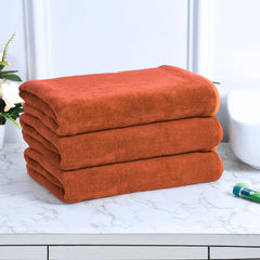 Black Gold The Finer Touch Premium Microfiber Bath Towels 1200 Gsm | Lightweight Ultra-Soft Fade Resistant (Peach) - 3 Pcs