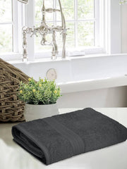 Bombay Dyeing Towel 100% Cotton Tulip Bath Turkish Towel 500 Gsm | Super Soft & Ultra Absorbent | Hand Washable & Machine Washable (Grey Charcoal)