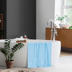 Boutiquo 100% Cotton Bath Towel 500 Gsm | Compact Quick Dry Lightweight Soft & Highly Absorbent Large Size Bath Towel - Sky Blue
