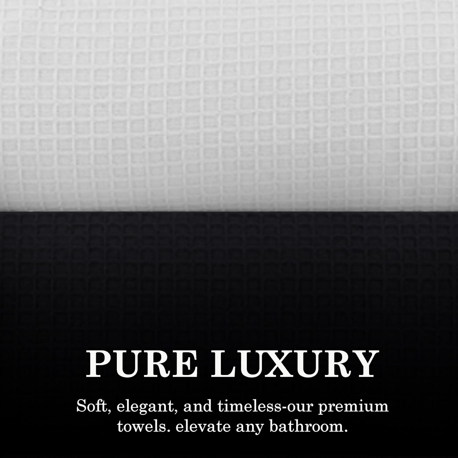 Casa Copenhagen Designed In Denmark Waffle Super Soft 2 Pieces 100% Cotton Large Bath Towel 525 Gsm - Black & White