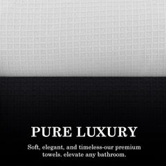 Casa Copenhagen Designed In Denmark Waffle Super Soft 2 Pieces 100% Cotton Large Bath Towel 525 Gsm - Black & White