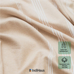Indihaus Premium Extra Large Cotton Towel 330 Gsm | Soft, Absorbent & Comfortable Quick Dry Bath Towels Large Size (6Ft X 3Ft) (Serene Beige)
