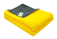 Softspun Microfiber Cloth Towel Set 600 Gsm | Extra Thick Microfiber Cleaning Cloths Perfect For Bike, Auto, Cars Both Interior & Exterior -2 Piece (Yellow & Grey)