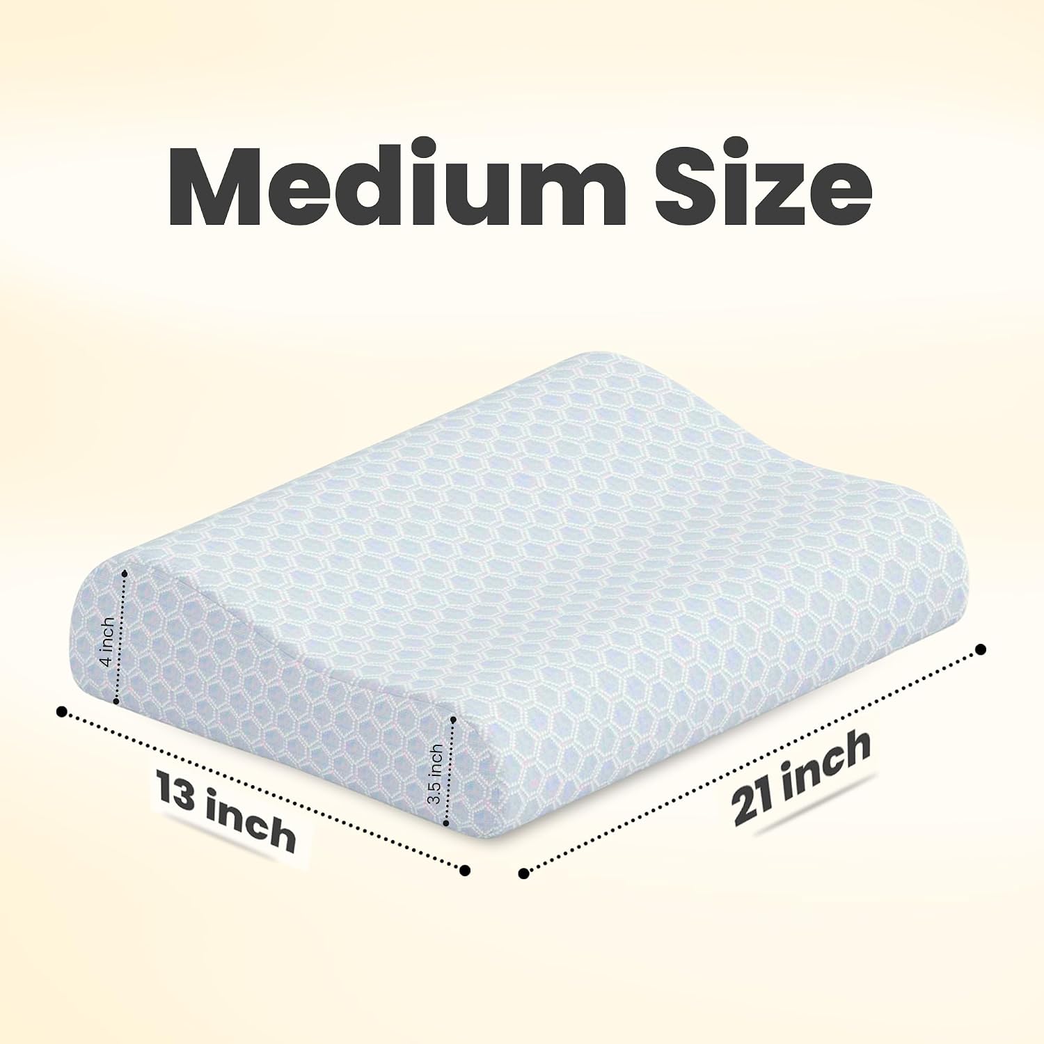 Cervical Pillow, Ventilated Cooling Gel Memory Foam Pillow, Grey - Medium Size | Orthopedic Pillow Neck Support Pillow For Sleeping, Neck & Shoulder Pain | Durable, Long Lasting - Pack Of 1