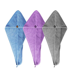 Hwashin Microfiber Hair Towel Wrap 260 Gsm | For Women, Anti Frizz Absorbent Bath Shower Hair Turbans, Quick Dry Soft Hair Hat For Drying Curly (Multicolor)- Pack Of 3